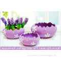 purple glazed porcelain flower pot